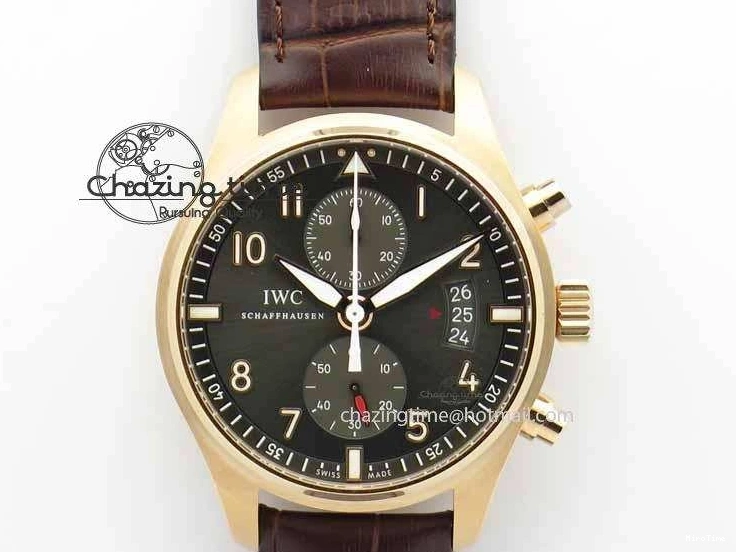MIROTIME 0725 Pilot Chrono RG 3878 V6F Best Edition Gray Dial On Brown Leather Strap A Contemporary 7254